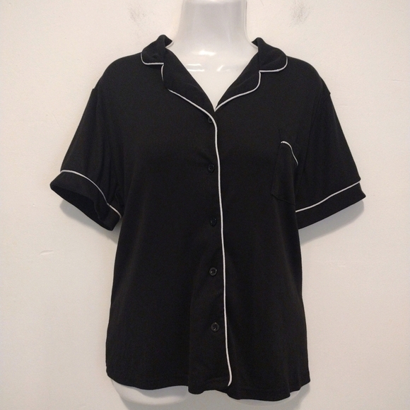 Nicole Miller - Ribbed Button Front Pijama Shirt - Picture 12 of 12